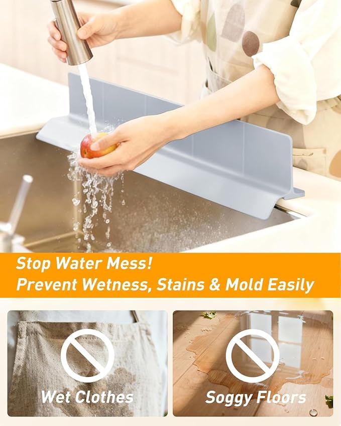 Kitchen Sink Splash Guard 18" Silicone Water Guard