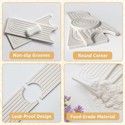 Stone Faucet Mat Handle Drip Catcher, Dish Drying Mat Soap Sponge Holder Tray