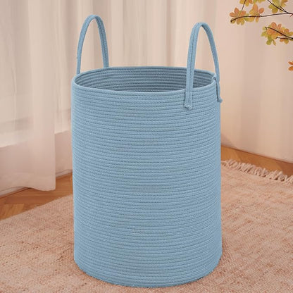 Large Woven Laundry Basket Hamper, 100L Cotton Rope Storage Bin