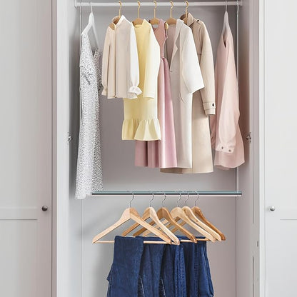 Hanging Closet Rod, 17-29In Adjustable Width and Up to 37In Height Adjustable