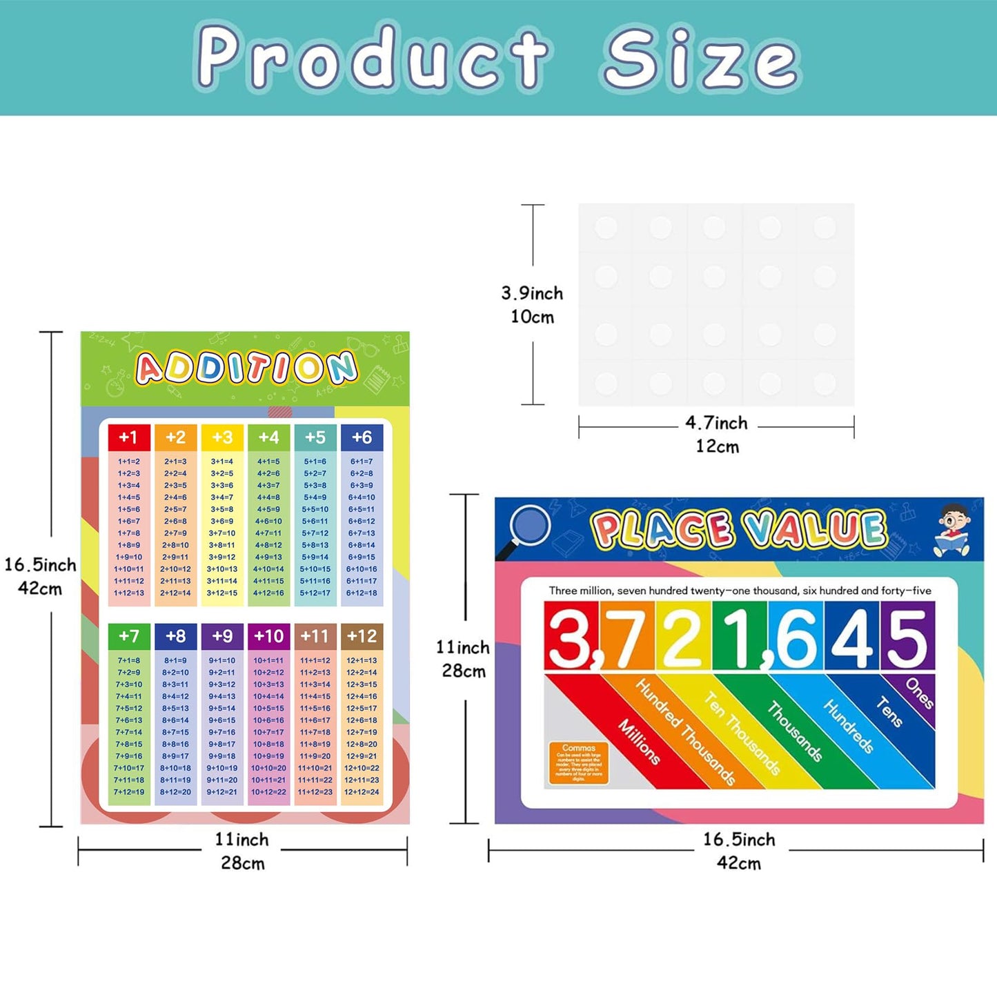 16 Pieces Educational Posters for Elementary Middle School Classroom Teach Homeschool Decor 1st 2nd 3rd 4th 5th Grade for Kindergarten Preschoolers Toddlers Kids