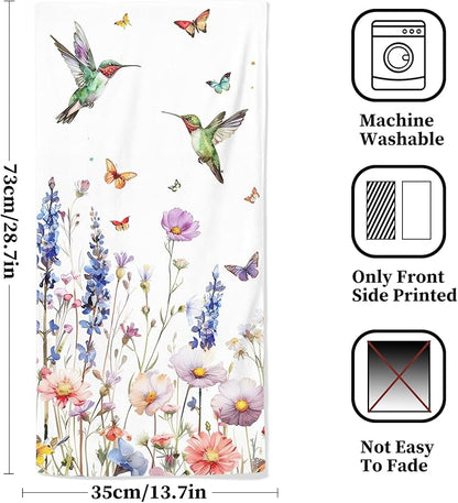Watercolor Wildflower Floral Hand Towels