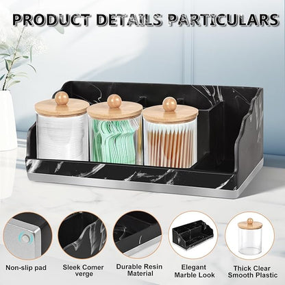 Marble Bathroom Countertop Organizer, Toothbrush Holders