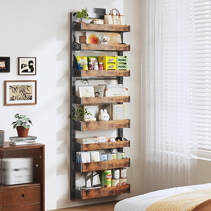 8-Tier Over The Door Pantry Organizer, Heavy-Duty Metal Wall Mount or Hanging