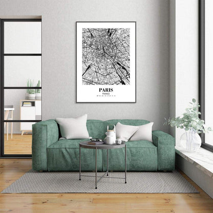 Eleville 8X10 Unframed Paris France City View Abstract Road Modern Map Art Print Poster Wall Office Home Decor Minimalist Line Art Hometown Housewarming wgn442