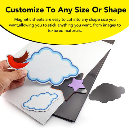 DIYMAG Magnetic Adhesive Sheets Photo Mat, 8" x 10" 12 Pack Flexible Magnets with Adhesive Backing for Crafts, Photos and Pattern Storage, Easy to Peel and Stick