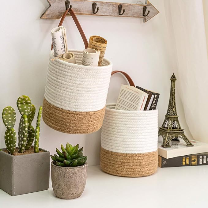 Goodpick 2pack Jute Rope Hanging Basket
