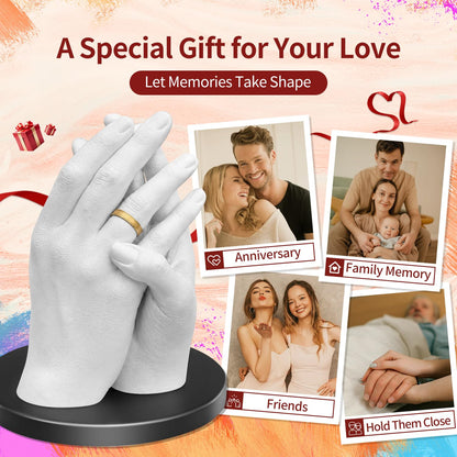 LUVTRACE Hand Casting Kit for Couples Easy DIY Plaster Mold Kit with Base & Practice Kit, Romantic Keepsake Gift for Anniversary, Wedding, Birthday,Bridal,Engagement, Valentine’s Day,Non-Toxic,Safe