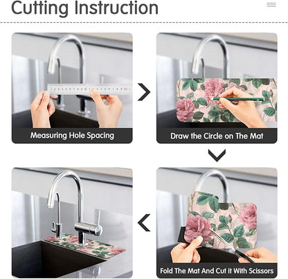 Kitchen Sink Splash Guard 1 PC 14.7 Inch Sink Faucet Mat Splash Guard