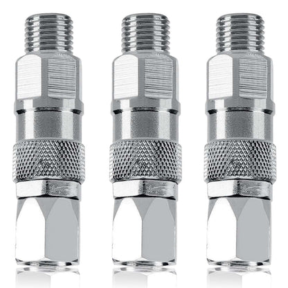 (3-Pack) Swivel Joint 1/4-Inch 360 Degrees Rotate Stainless Steel Airless High Pressure Spray Gun Hose Swivel Joint Connector Accessories for Paint Sprayers and Hose
