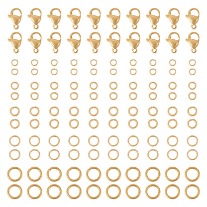 DIY Jewelry Making Kits Craftdady 25pcs 18K Gold Plated Stainless Steel Lobster Claw Clasps 658pcs 3mm 4mm 5mm 6mm 7mm Brass Open Jump Rings for DIY Bracelet Necklace Jewelry Making