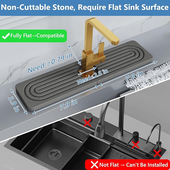 Stone Quick Dry Faucet Mat for Kitchen Sink Stone Faucet Mat for Kitchen Sink