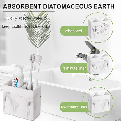 Diatomite Toothbrush Holder 2 Slots Tooth Brush Holder