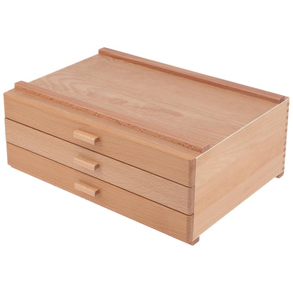 HG Art Concepts Artists Storage Chests - Deluxe 3 Drawer - 2 Pack - Premium Aesthetic Studio Organizer for Paint Tubes, Brushes, Pencils, Markers & More