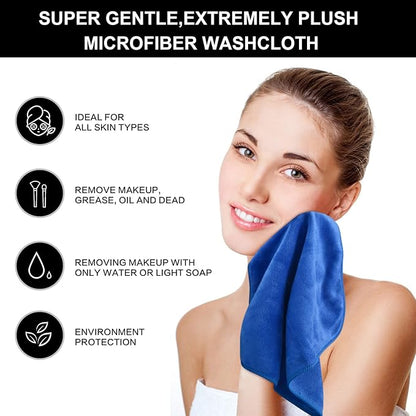 SINLAND Microfiber Facial Cloths Fast Drying Washcloth 12inch x 12inch
