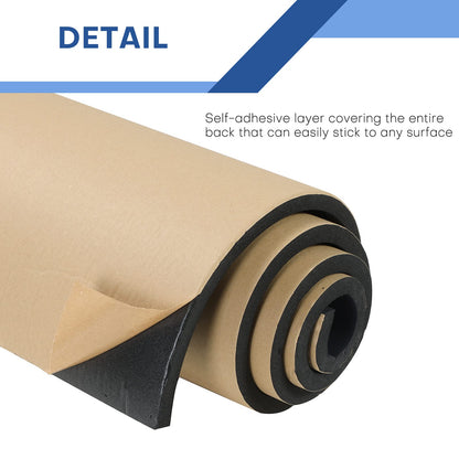MYFULLY Sponge Neoprene Roll with Adhesive, Waterproof Foam Rubber Sheet Cut to Multiple Dimensions and Lengths for Shock Pad, Gaskets, DIY, Crafts (1/2" Thick x12 Wide x 54" Long)