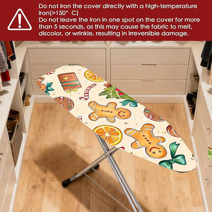 Nuxovilar Ironing Board Covers Winter Gingerbread Man and Treats Pattern