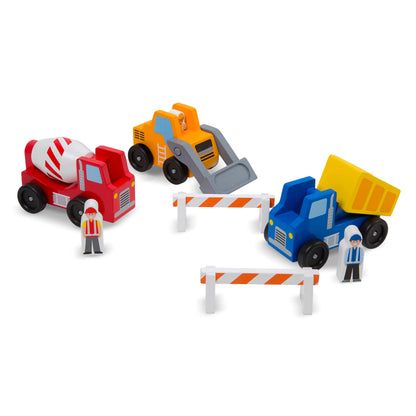 Melissa & Doug Construction Vehicle Wooden Play Set (8 pcs)