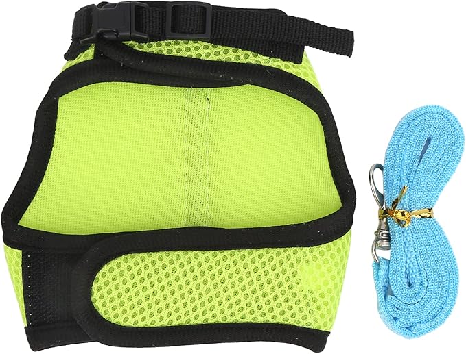 Yctze Adjustable Mesh Harness with Leash for Rabbits & Guinea Pigs - Comfortable Chest & Back Traction for Small Pets (Fruit Green)
