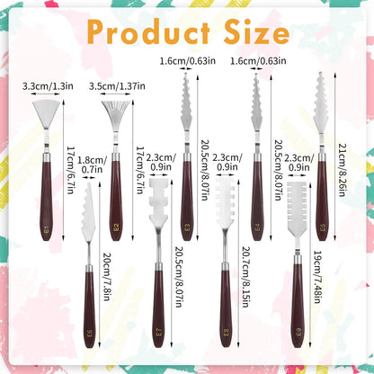 MBAIYO 27 Pcs Palette Knife Set, Stainless Steel Painting Knife Set Wood Handle Palette Knives Paint Spatula Pallet Knives for Acrylic Paint Tools for Canvas Oil Painting Mixing and Texturing