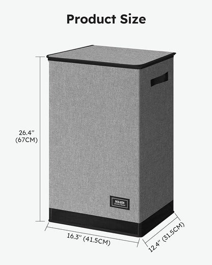 SOLEDI Laundry Hamper with Lid 90L Large & Tall Collapsible Laundry Basket