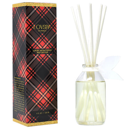 LOVSPA Reed Diffuser Set, Smoked Vanilla Scented Oil Diffuser with Sticks, Home Fragrance Accessories for Bathroom Shelf Decor, Aroma Diffusers for Home or Office Fall Decor, USA Made