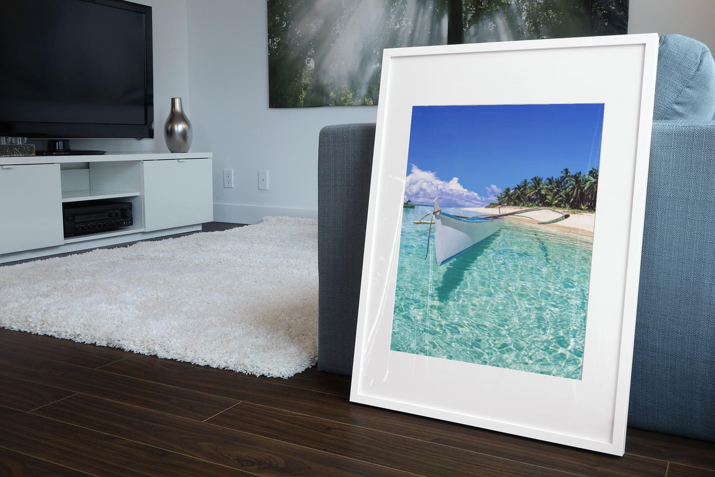 Beach Art Wall Decor Coral Beach Sand Sea Palapa Tropical Palm Tree Photo Sunset Landscape Pictures Ocean Scenic Scenery Nature Photography Paradise Cool Wall Art Print Poster 36x24