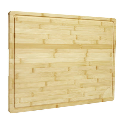 24"X18" Bamboo Cutting Boards for Kitchen, Extra Large Wood Cutting Board with Deep Juice Groove & Handle