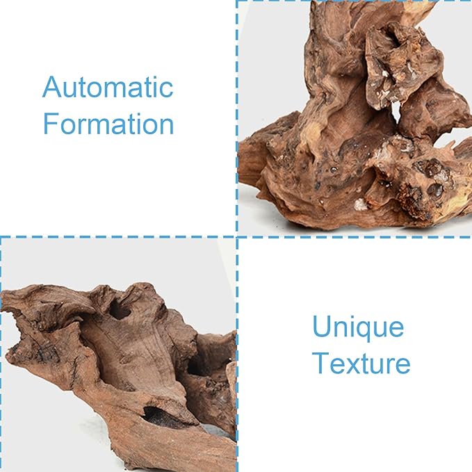 Aquarium Driftwood Natural Aquarium Decoration Tree Trunk with Rockery View Driftwood Landscaping Decoration Dead Wood Root Decor Hideouts (Random Shape) 5-10cm