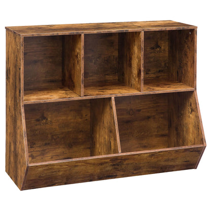 HOOBRO Kids Bookshelf, Bookcase Footboard, Toy Storage Cubby, Children's Toy Shelf, 39.4" L Toy Storage Cabinet, Fit for Children's Room, Playroom, Hallway, Kindergarten, Rustic Brown BF132CW01