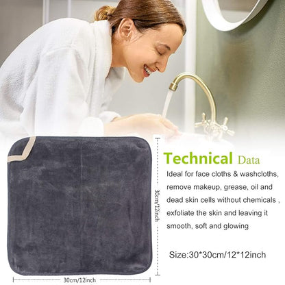 SINLAND Brushed Microfiber Facial Cloths Fast Drying Washcloth 12inch x 12inch