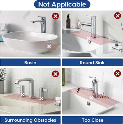 14.6 Inch Silicone Faucet Mat for Kitchen Sink Splash Guard