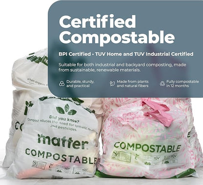 Matter Compostable Variety Pack 3 Gallon and 13 Gallon Kitchen Trash Bags