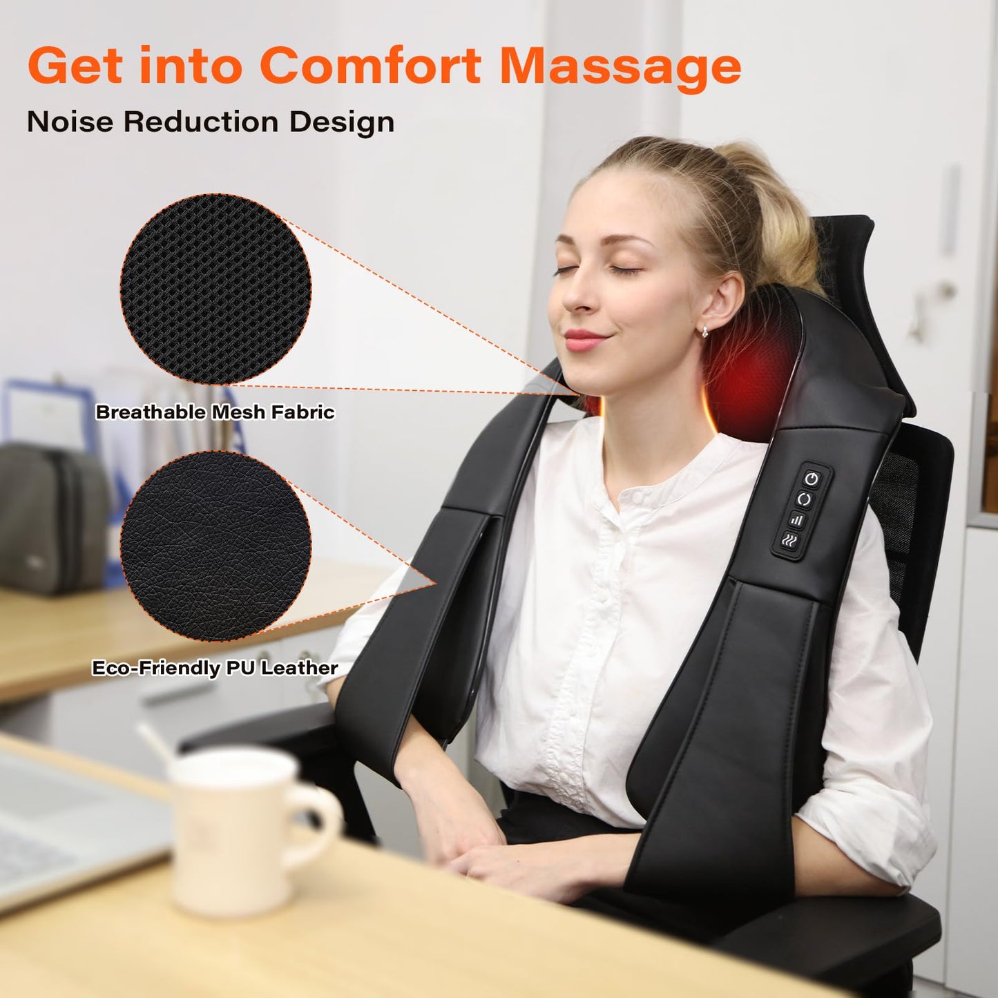 WERTYI Shiatsu Neck Massager, Electric Neck and Back Massager with Heat, 3D Kneading Massage Pillow for Back, Shoulder, Muscle Pain Relief, Office & Home & Car Use, Fits for Parents
