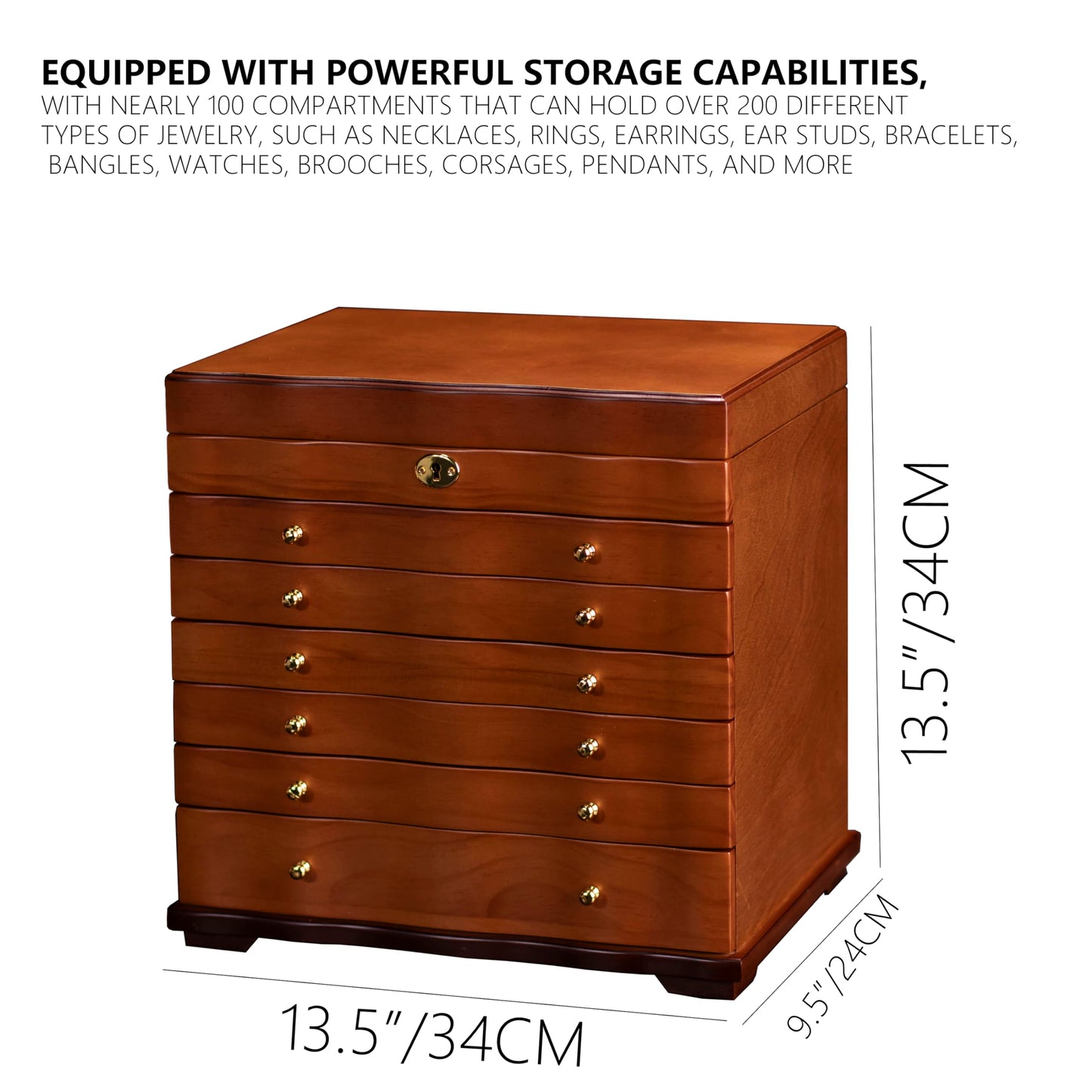 Xloverise Wooden Jewelry Box,jewelry boxes for women large jewlrey box&organizers with necklace hanger,jewerly organizer,jewelry holder organizer,9-layer large capacity jewelry storage box