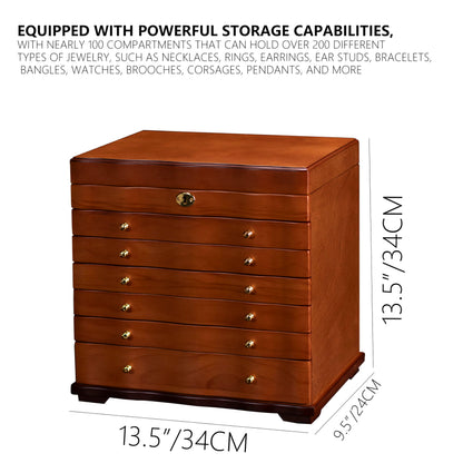 Xloverise Wooden Jewelry Box,jewelry boxes for women large jewlrey box&organizers with necklace hanger,jewerly organizer,jewelry holder organizer,9-layer large capacity jewelry storage box