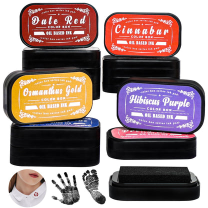 Large Oil Ink Pads for Kids Washable Craft Ink Stamp Pads,12 Color DIY Clear Embossing Ink Pad for Clothes,Baby Footprint Handprint,Rubber Stamps, Paper, Scrapbooking,Best Gift for Kids and Adult