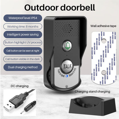 Intercoms Wireless for Home, 1500 Meters 2 Charging Methods Wireless Intercom System Long Range Wireless Doorbell Intercom Doorbell Intercomunicador for Home Security Intercom