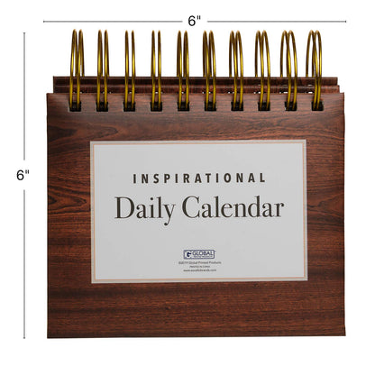 Global Printed Products Motivational & Inspirational Perpetual Daily Flip Calendar Self-Standing Easel (Woodgrain)