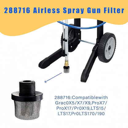1pcs 288716 3/4-Inch Inlet Strainer & 3pcs 288749 60-Mesh Spray Gun Filters & 1pcs Sprayer Joint 1/4-Inch 360 Degrees Rotate Stainless Connector Fits Graco Paint Sprayers Gun（1+3+1PK ）