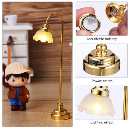 TOYANDONA 40pcs Miniature Dollhouse Flooring and 2pcs Miniature Dollhouse Foor Lamp