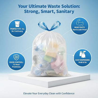150 Counts 5 Gallon Trash Bags Drawstring