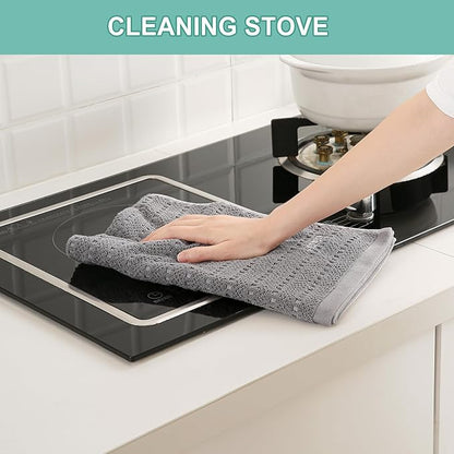 SALAS Kitchen Dish Towels, Bulk Cotton Kitchen Hand Towels, 390 GMS Plaid Dish