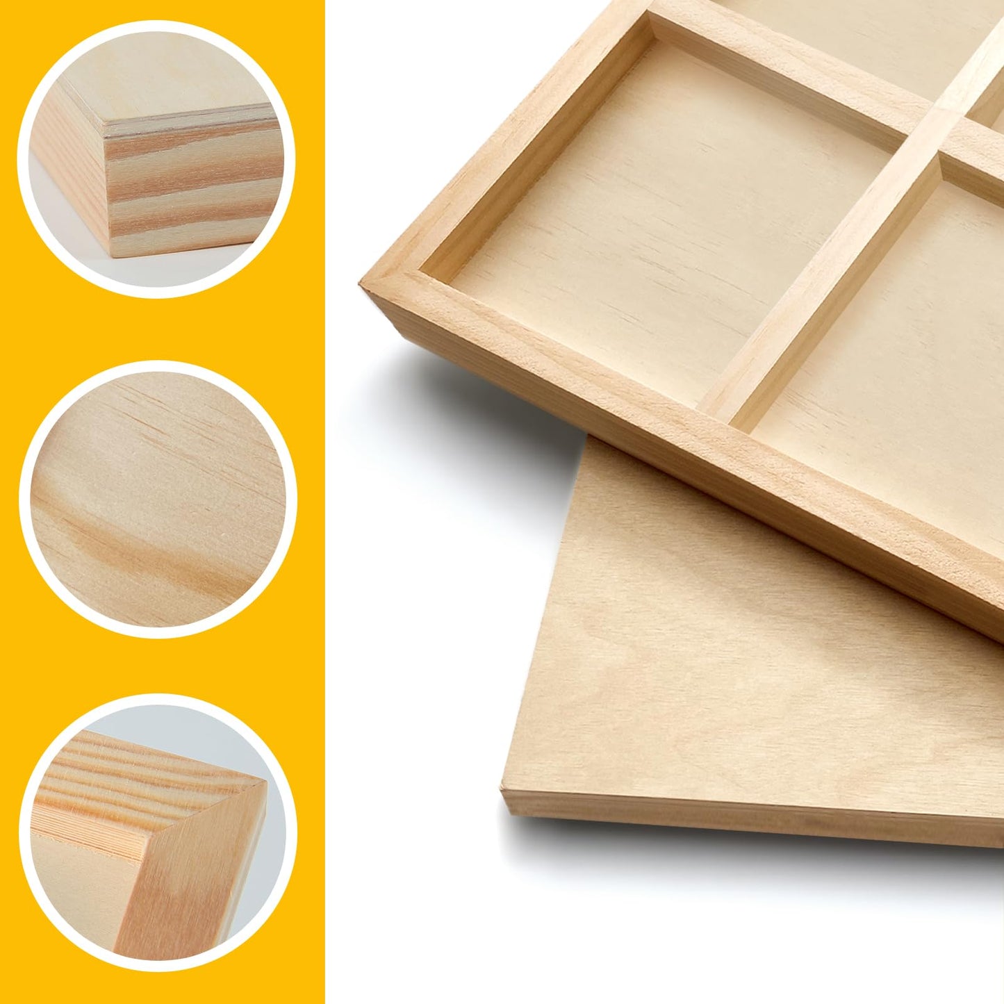 Falling in Art 2 Pack Unfinished Wooden Canvas Panels, 24x36 Gallery Birch Wood Panels Kit, 1 1/2" Deep Art Cradle Boards for Acrylic Painting, Pouring and Burning