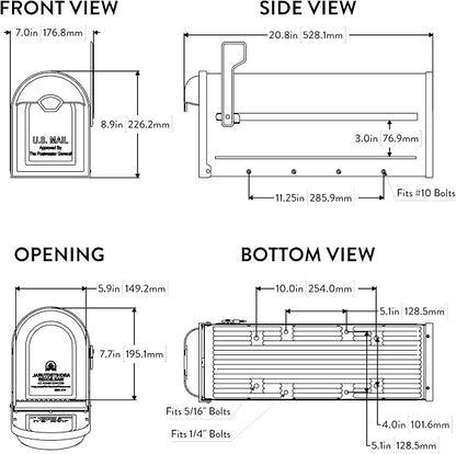 Architectural Mailboxes 8830RZ-10 Winston Post Mount Mailbox, Rubbed Bronze