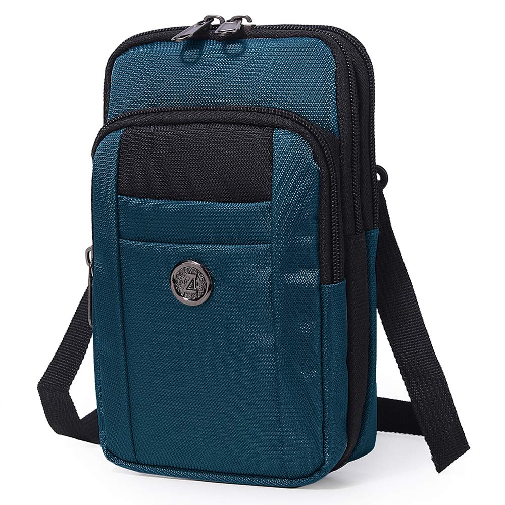 Senient Wolf Waterproof Nylon Multifunctional Phone Bag Small One Shoulder Crossbody Bag Waist Bag Wallet Travel Passport Bag