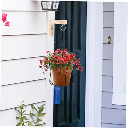 BESTonZON Wood Hanging Plant Hooks 2pcs Set, Indoor Outdoor Wall Plant Hangers with Heavy-Duty Wooden Hooks for Hanging Planters and Flower Pots