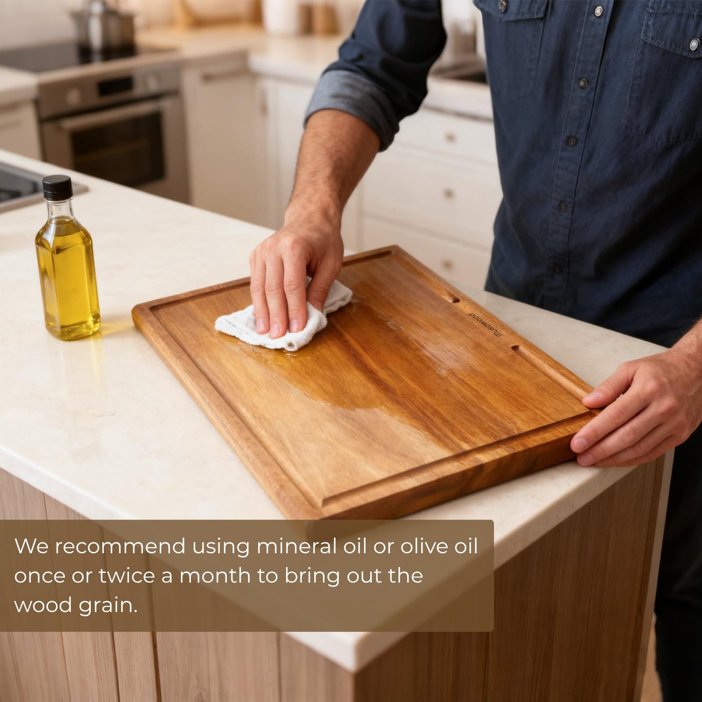 muso wood Solid Wood Cutting Board 3-Piece Set Kitchen Acacia Wood Cutting Board with Stand 0.8-inch Thick Wooden Cutting Board with Juice Groove Ideal for Chopping Vegetables and Serving Food