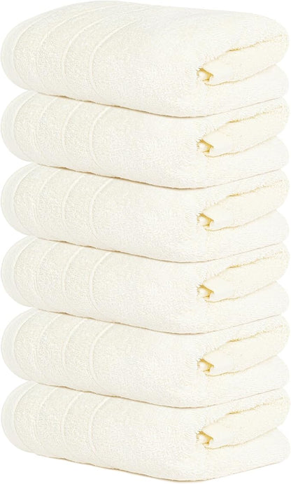 Tens Towels Pack of 6 Hand Towels, 100% Cotton, Lighter Weight, Quick to Dry