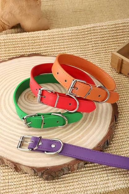 Green Soft Leather Dog Collar for Small,Medium, Large Dog, Comfortable and Adjustable (Wide: 0.55'' for Dog's Neck: 9''~12'', Green, S)
